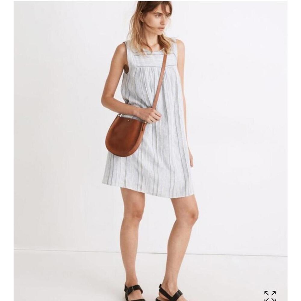 Madewell Sleeveless Yoked Mini Dress Textured Stripe XXS